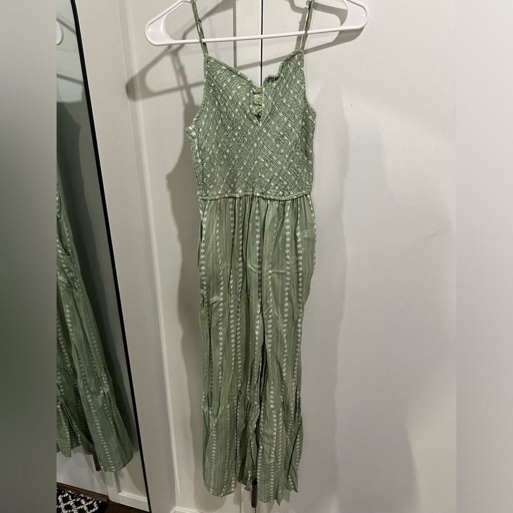 Green Floral Flare Leg Jumper